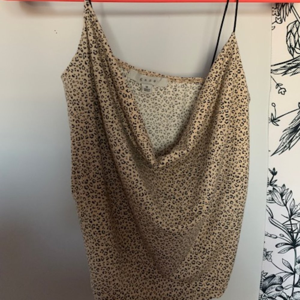 Cowl Neck Tank- Cheetah Print